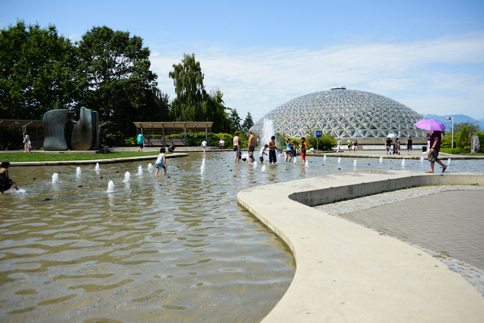 Fountains Outside Bloedel Conservatory in Vancouver