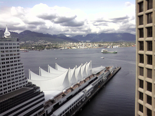 Cloudy Vancouver harbour