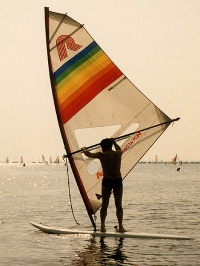Windsurfing in the 1980s by Wikimedia Commons
